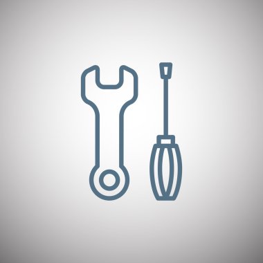 İngiliz anahtarı ve tornavida simgesi