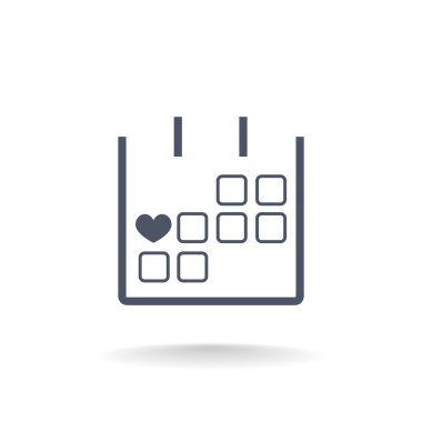 14 Şubat takvim basit simgesini