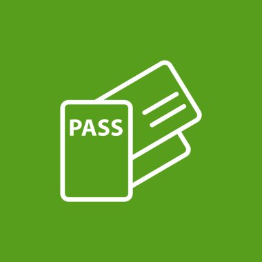 Pasaport ve bilet simgesi.