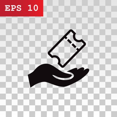 Bir bilet sembol alma el 