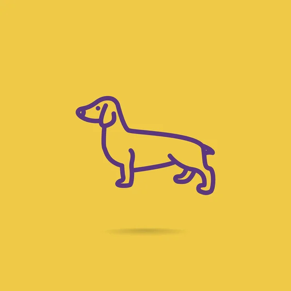 Dachshund Perro icono — Vector de stock