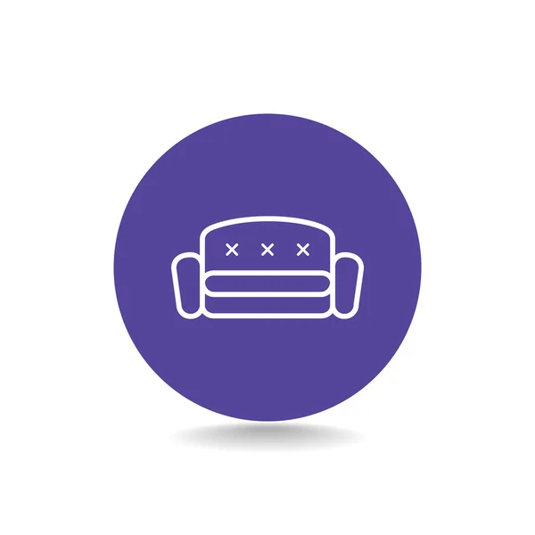 Plochá gauč ikona. — Stockový vektor