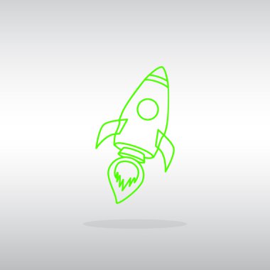 Çizgi film roket simgesi