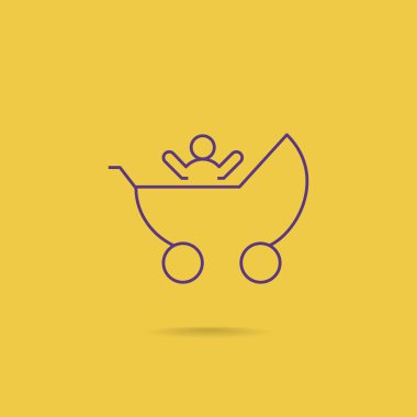 Çocuk arabası ile bir çocuk simgesi