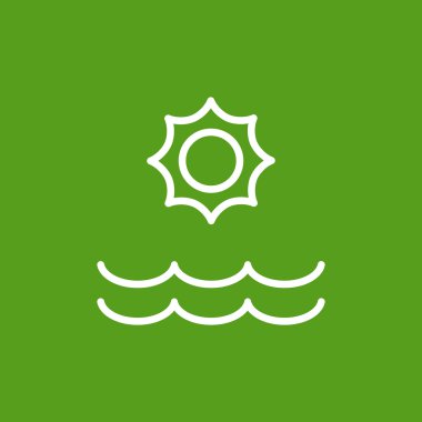 Yaz güneş ve deniz simgesi