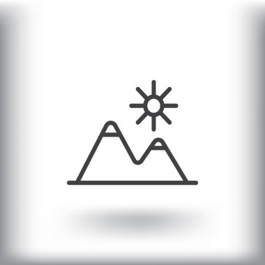 dağlar ve güneş simgesi