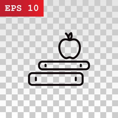 kitap ve elma simgesi