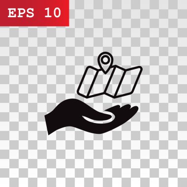 konumu harita el simgesi