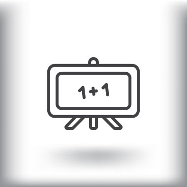 Beyaz tahta simge, düz tasarım