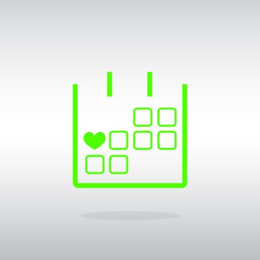 14 Şubat takvim basit simgesini