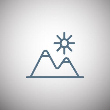 dağlar ve güneş simgesi