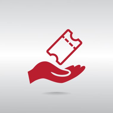 Bir bilet sembol alma el 