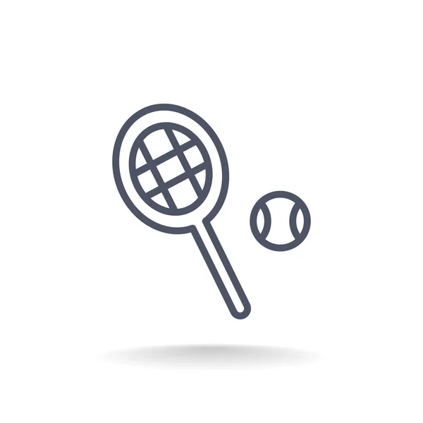 Raquete de tênis com sinal de bola — Vetor de Stock