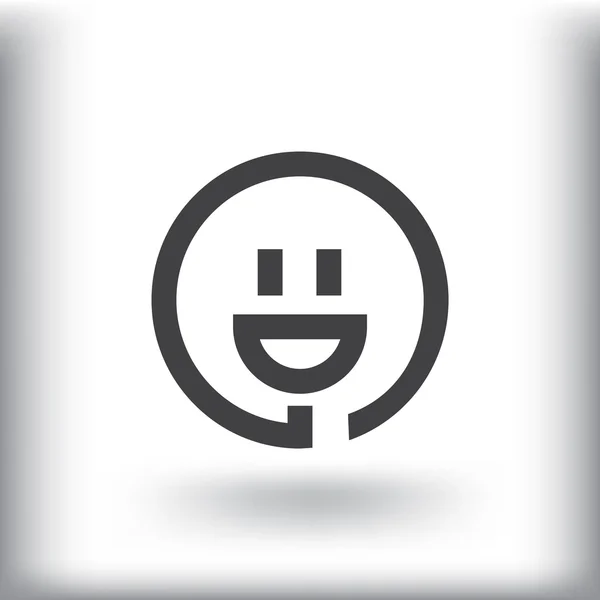 Sonriente y enchufe icono — Vector de stock