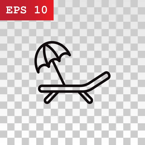 Шезлонг с символом зонта — стоковый вектор