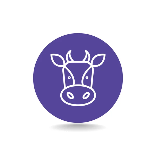 Icono de vaca cabeza — Vector de stock