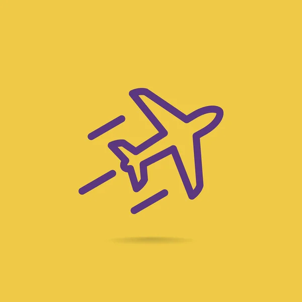 Icono de línea de avión — Vector de stock