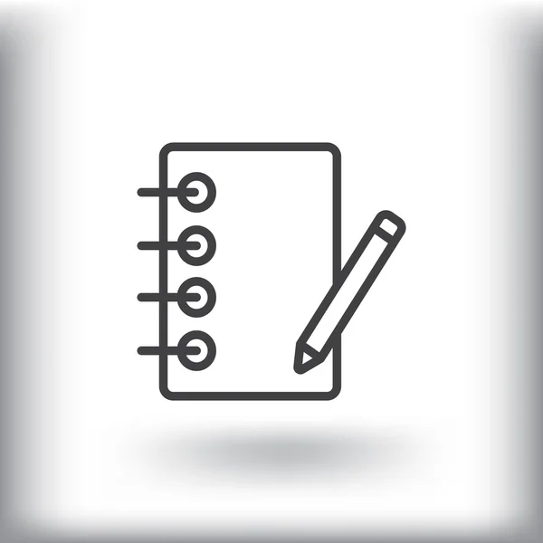 Carnet avec icône de stylo — Image vectorielle