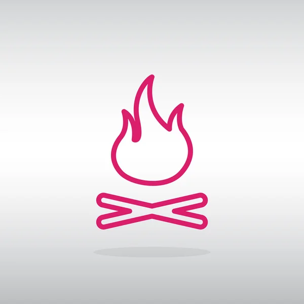 Feu de camp brûlant icône — Image vectorielle