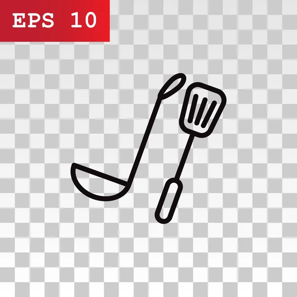 Kanál, és spatula ikon — Stock Vector
