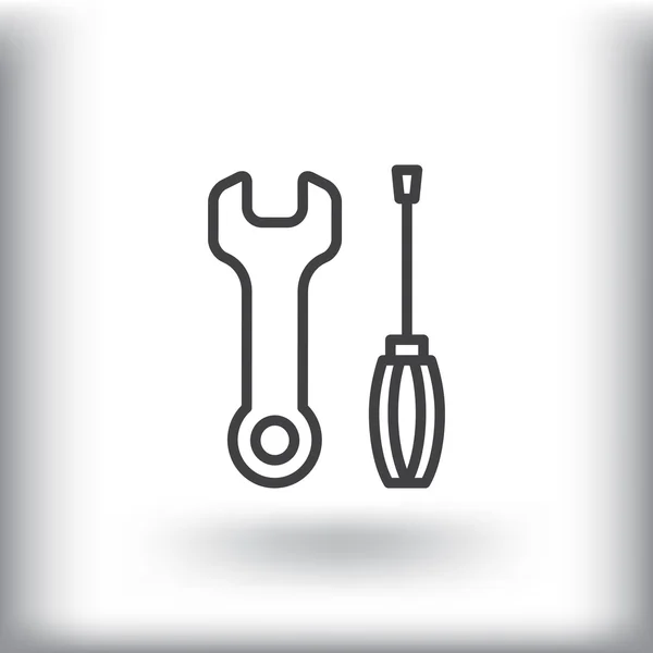 Wrench and screwdriver icon — Stock Vector