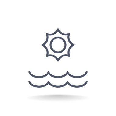 Yaz güneş ve deniz simgesi