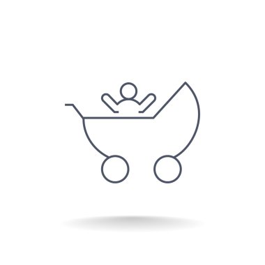 Çocuk arabası ile bir çocuk simgesi