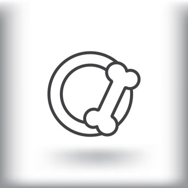 kemik gıda hayvan simgesiyle kase