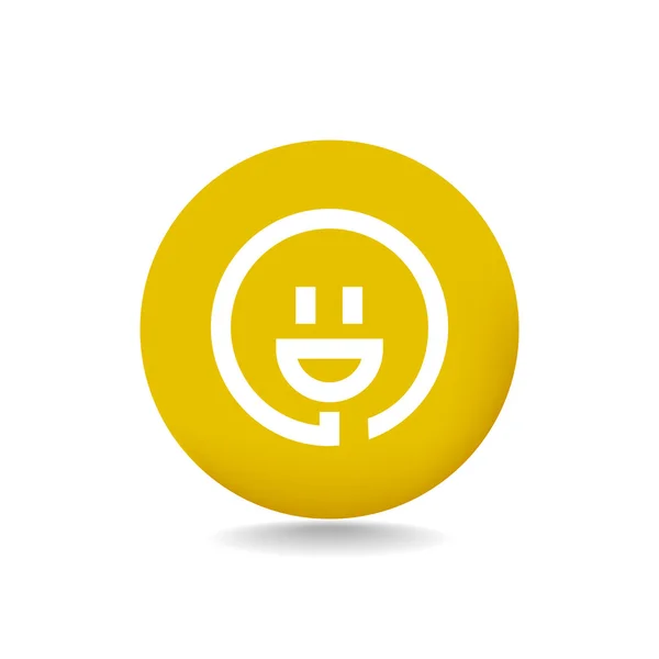 Sonriente y enchufe icono — Archivo Imágenes Vectoriales