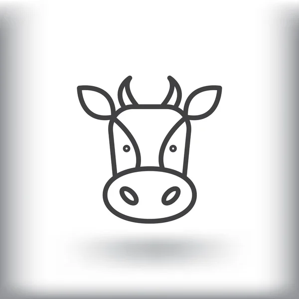 Head cow icon — Stock Vector