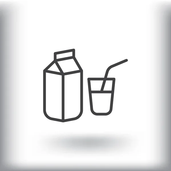 Het pictogram pack en glas melk — Stockvector