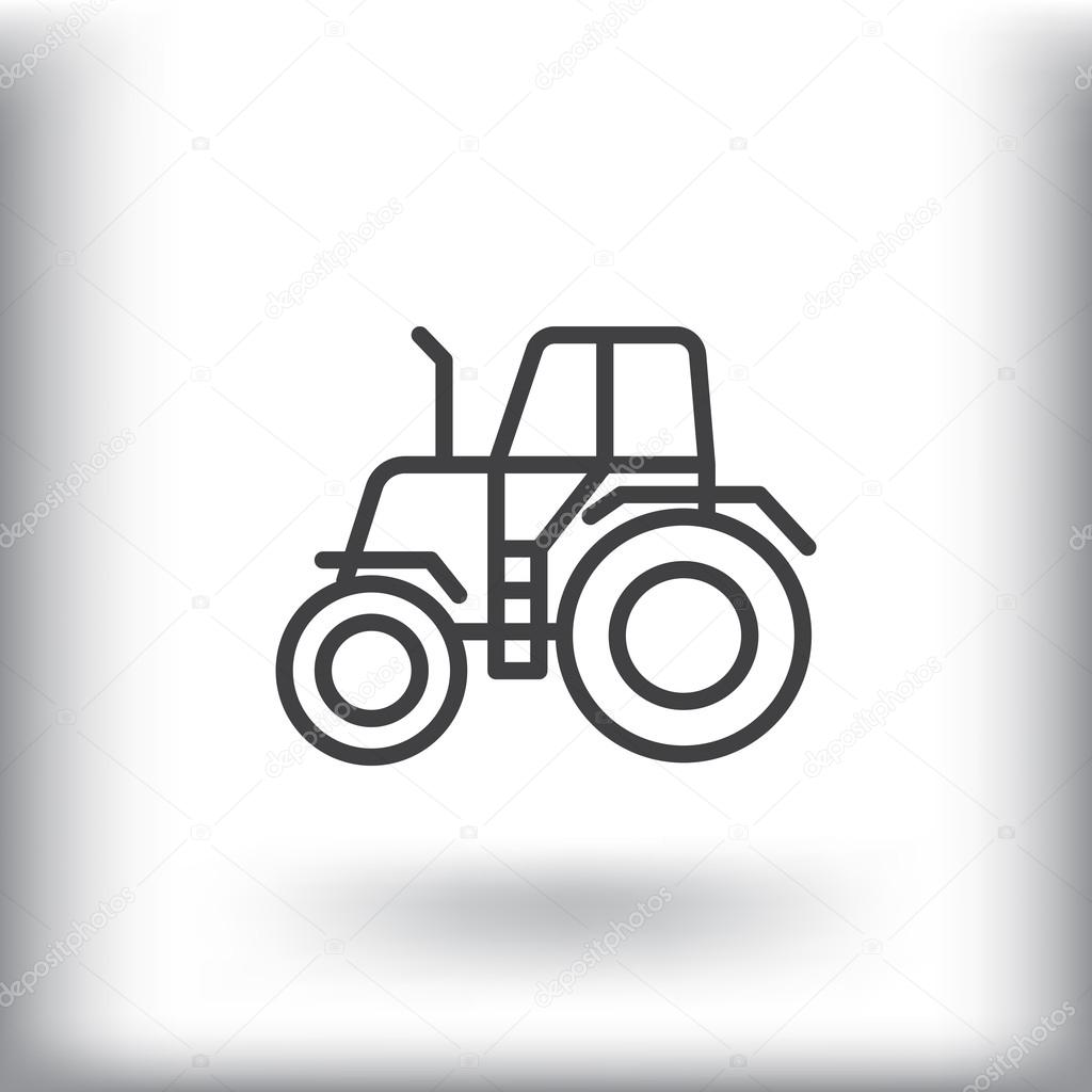 Tractor line icon. vector illustration