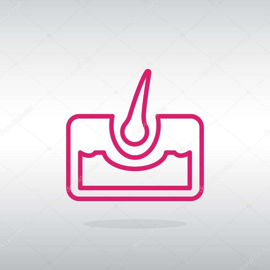 Human hair with bulb icon. vector illustration