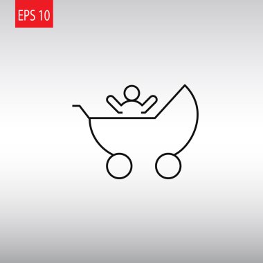 çocuk arabası bebek simgesiyle