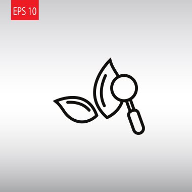 Büyüteç simgesiyle botanik