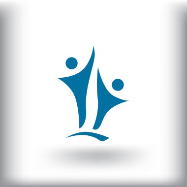 Logo kadar ulaşan iki insan siluetleri