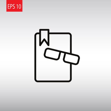 Kitap ve gözlük simgesinin resmi