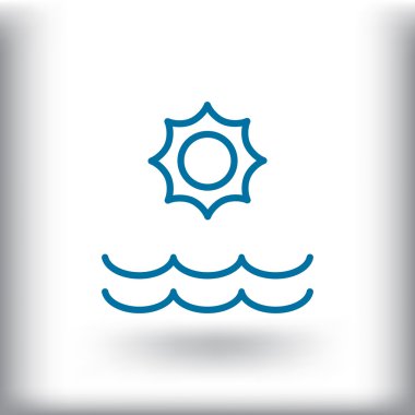 Yaz güneş ve deniz simgeler