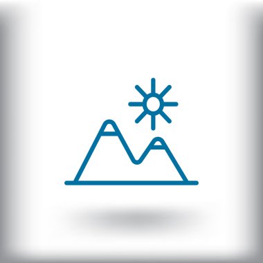 dağlar ve güneş simgesi