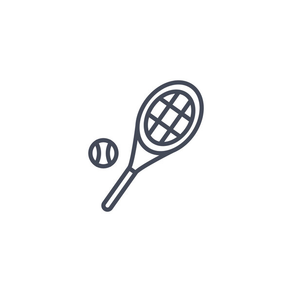 Tennis racket with ball sign icon