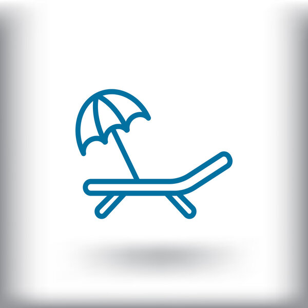 deckchair with umbrella icon