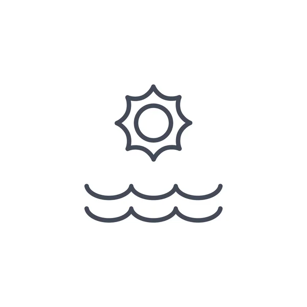 Sol de verano y el mar icono — Vector de stock