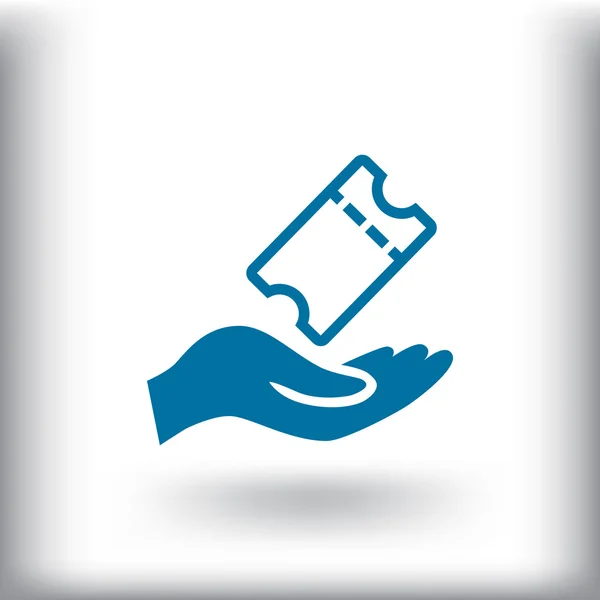 Ruce drží ikonu lístku — Stockový vektor