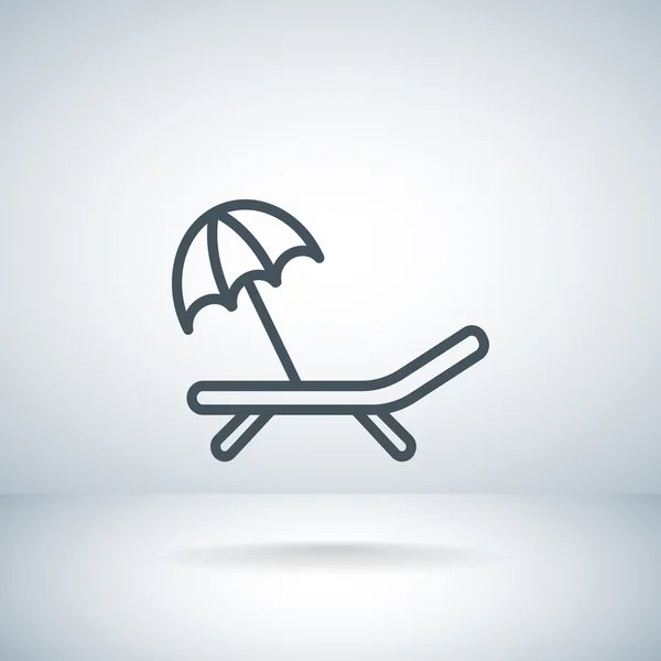 Cadeira de praia com ícone de guarda-chuva —  Vetores de Stock