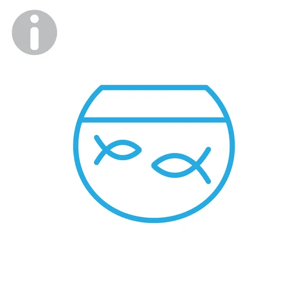 Ikan dalam ikon akuarium - Stok Vektor