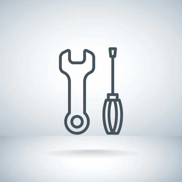Schlüssel und Schraubenzieher-Symbol — Stockvektor