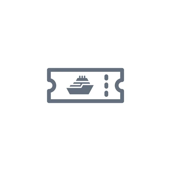 Icône de billet de bateau de croisière — Image vectorielle