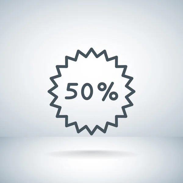 50% icono de descuento por ciento — Vector de stock