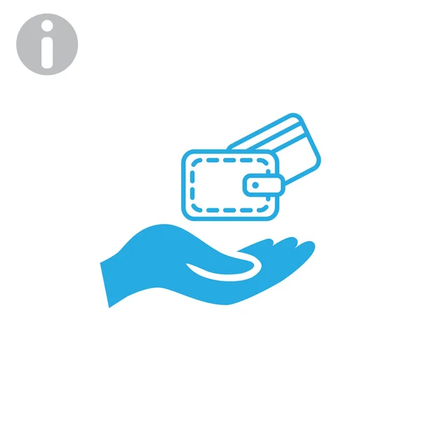 Wallet in hand icon. — Stock Vector