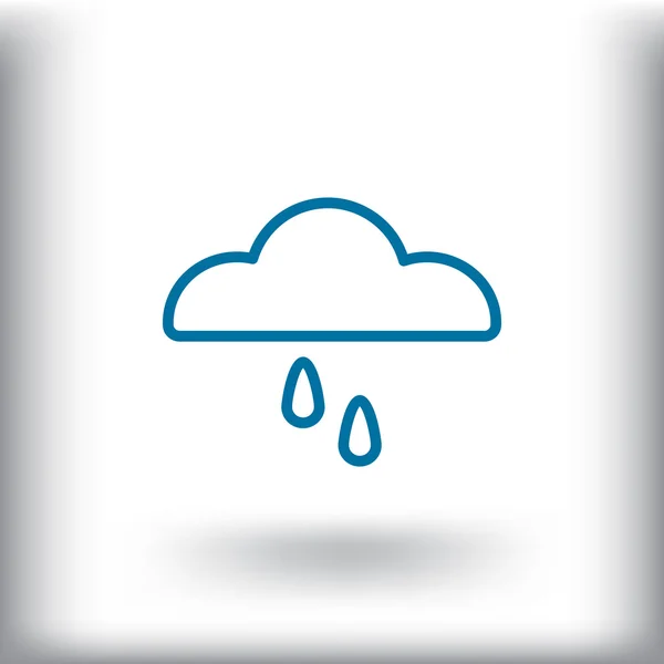 Nube y lluvia icono — Vector de stock